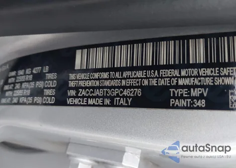 2016 Jeep Renegade Latitude from USA, damaged, VIN ZACCJABT3GPC46276
